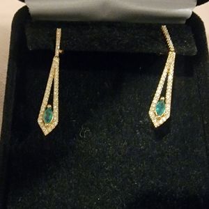 COPY - Yellow gold natural emerald earrings